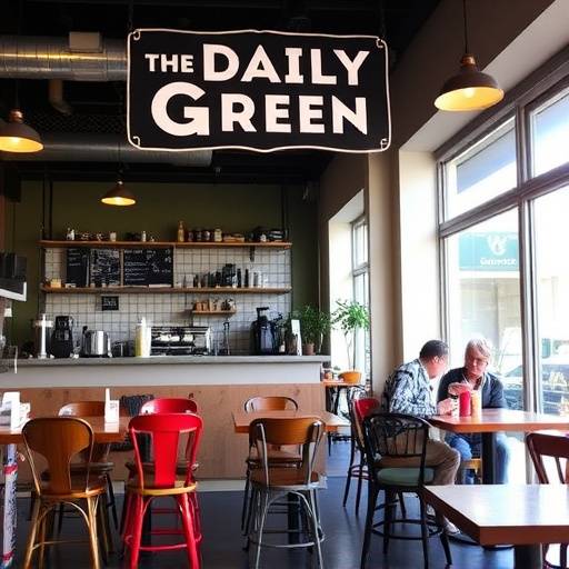 Exterior of 'The Daily Grind' coffee shop in the City Bowl, Cape Town